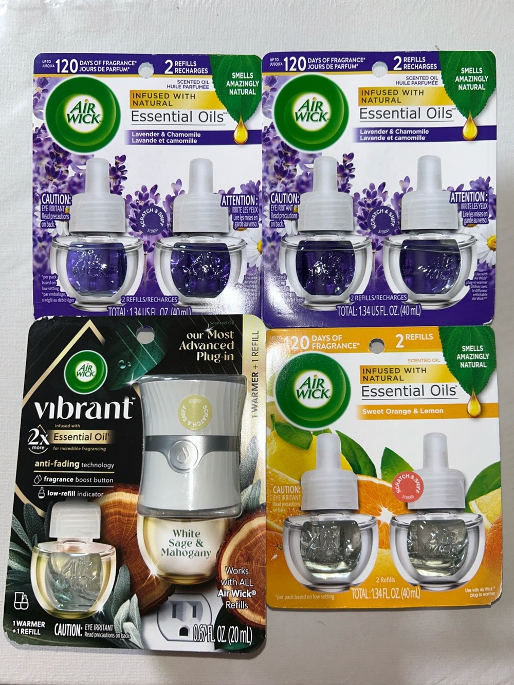Air Wick Plugin Lot Scented Oils Bundle - 7 Refills & 1 Vibrant Warmer Bundle